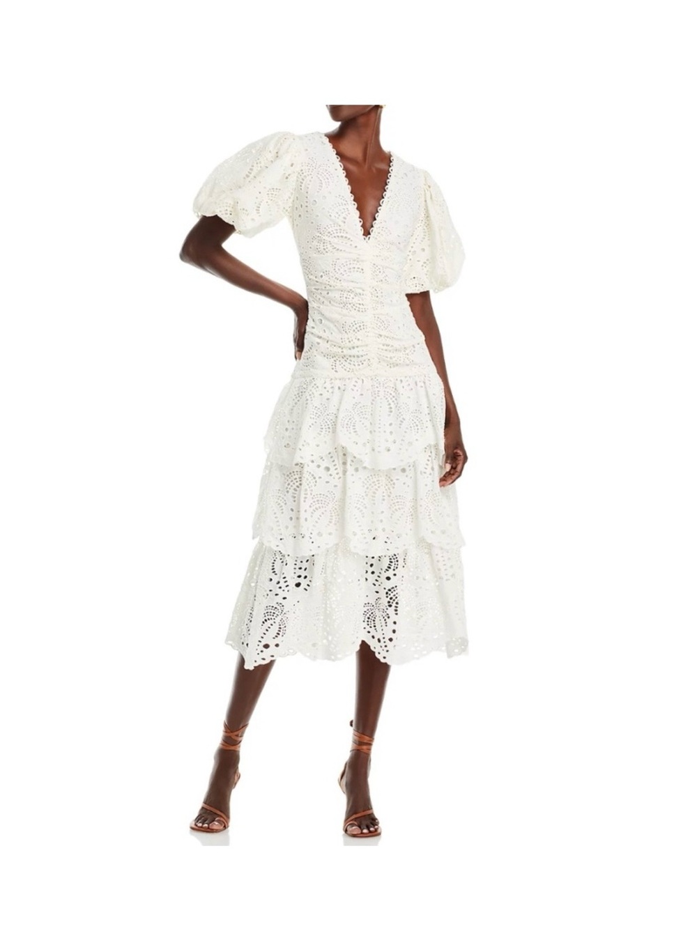 Farm rio eyelet puff sleeve dress